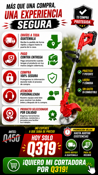 Cortadora de Maleza Recargable Profesional