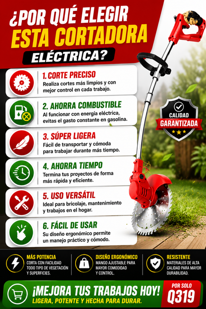 Cortadora de Maleza Recargable Profesional