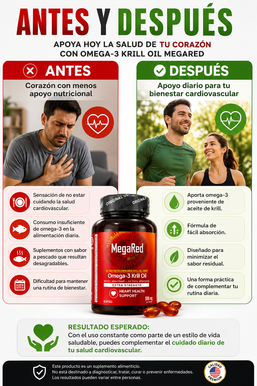 🔥 MegaRed Omega 3s®  – Impulsa tu testosterona y energía natural  1000 mg. 60 Caps.