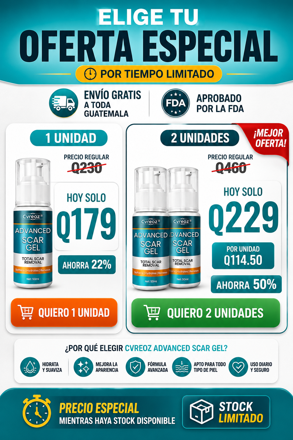 🔥 CVREOZ® ADVANCED SCAR GEL | MEJORA LA APARIENCIA DE TUS CICATRICES