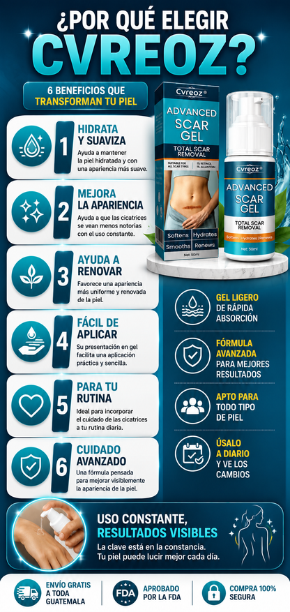 🔥 CVREOZ® ADVANCED SCAR GEL | MEJORA LA APARIENCIA DE TUS CICATRICES