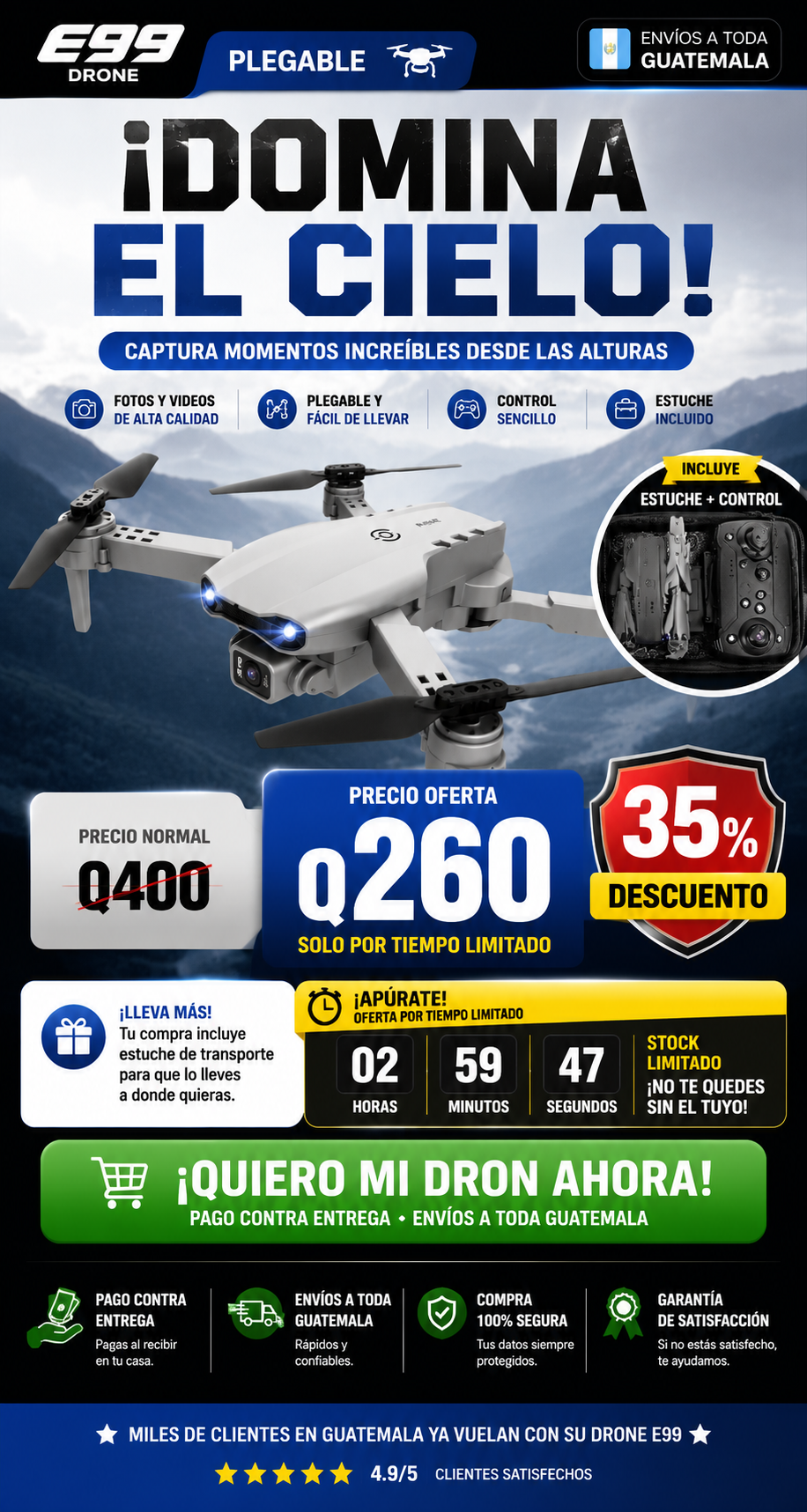 DRONE E99 CON DOBLE CAMARA