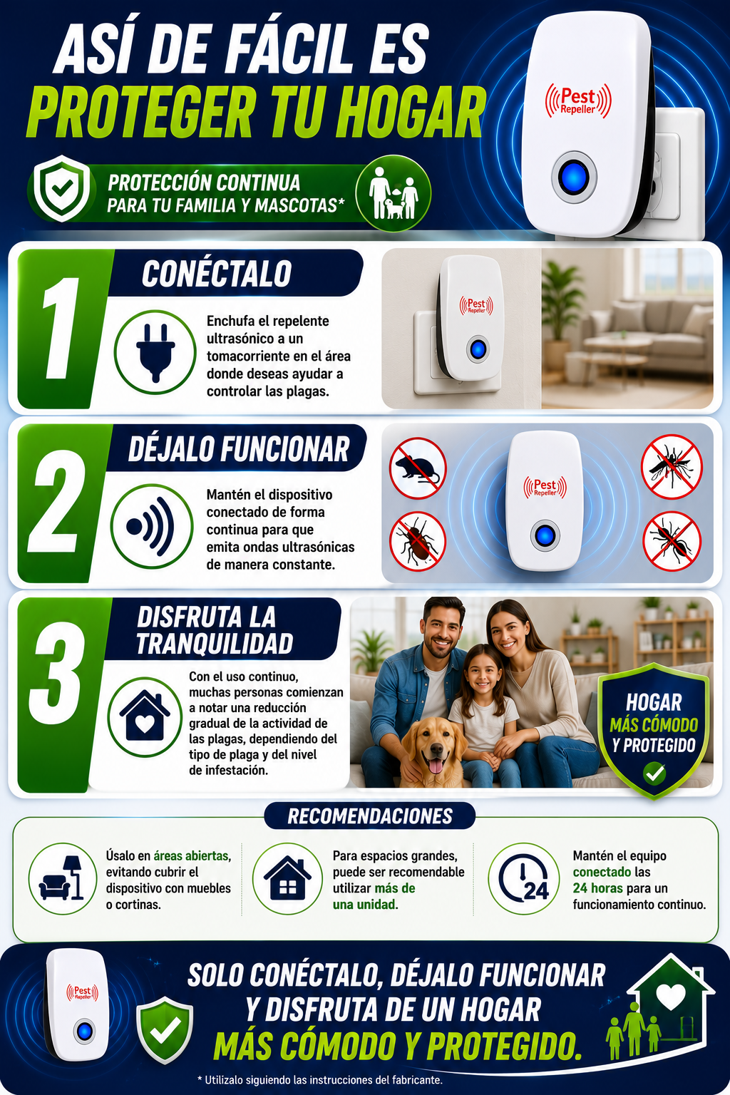🏠 Repelente Ultrasónico ¡HOGAR LIBRE DE PLAGAS!