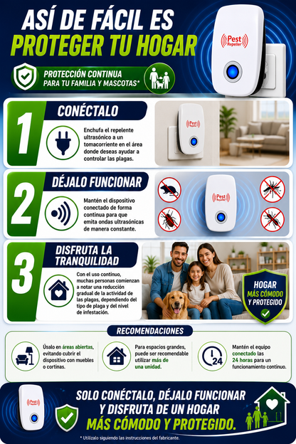 🏠 Repelente Ultrasónico ¡HOGAR LIBRE DE PLAGAS!
