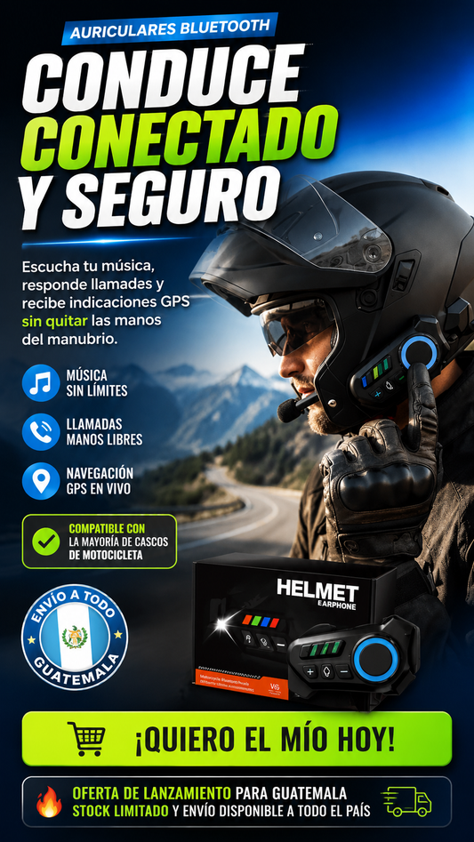 🏍️ Auricular Bluetooth para Casco de Motocicleta. 🏍️
