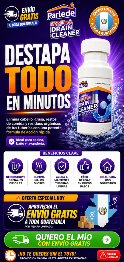 Destapa Tuberías en Minutos | Envío Gratis a toda Guatemala.