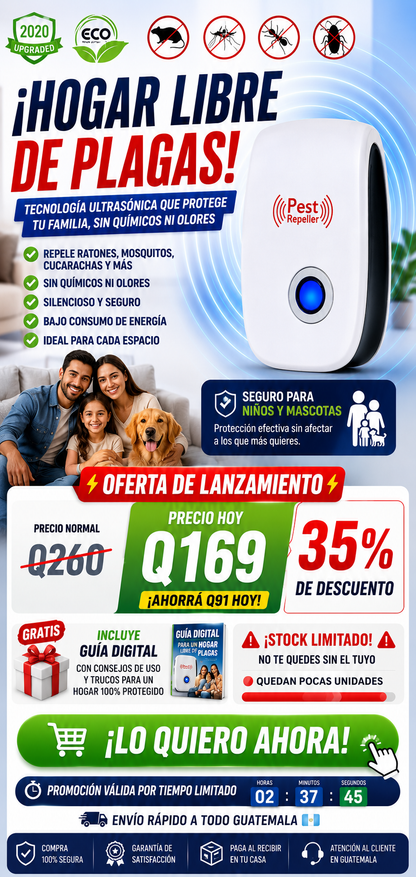 🏠 Repelente Ultrasónico ¡HOGAR LIBRE DE PLAGAS!