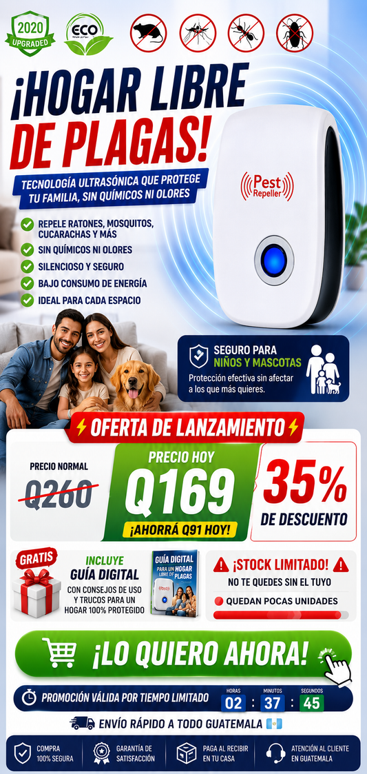 🏠 Repelente Ultrasónico ¡HOGAR LIBRE DE PLAGAS!