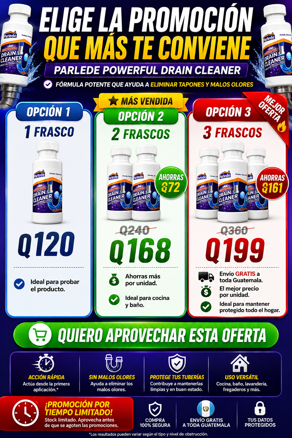 Destapa Tuberías en Minutos | Envío Gratis a toda Guatemala.