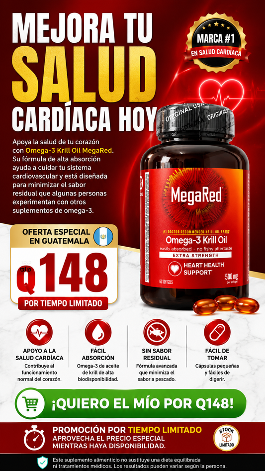 🔥 MegaRed Omega 3s®  – Impulsa tu testosterona y energía natural  1000 mg. 60 Caps.