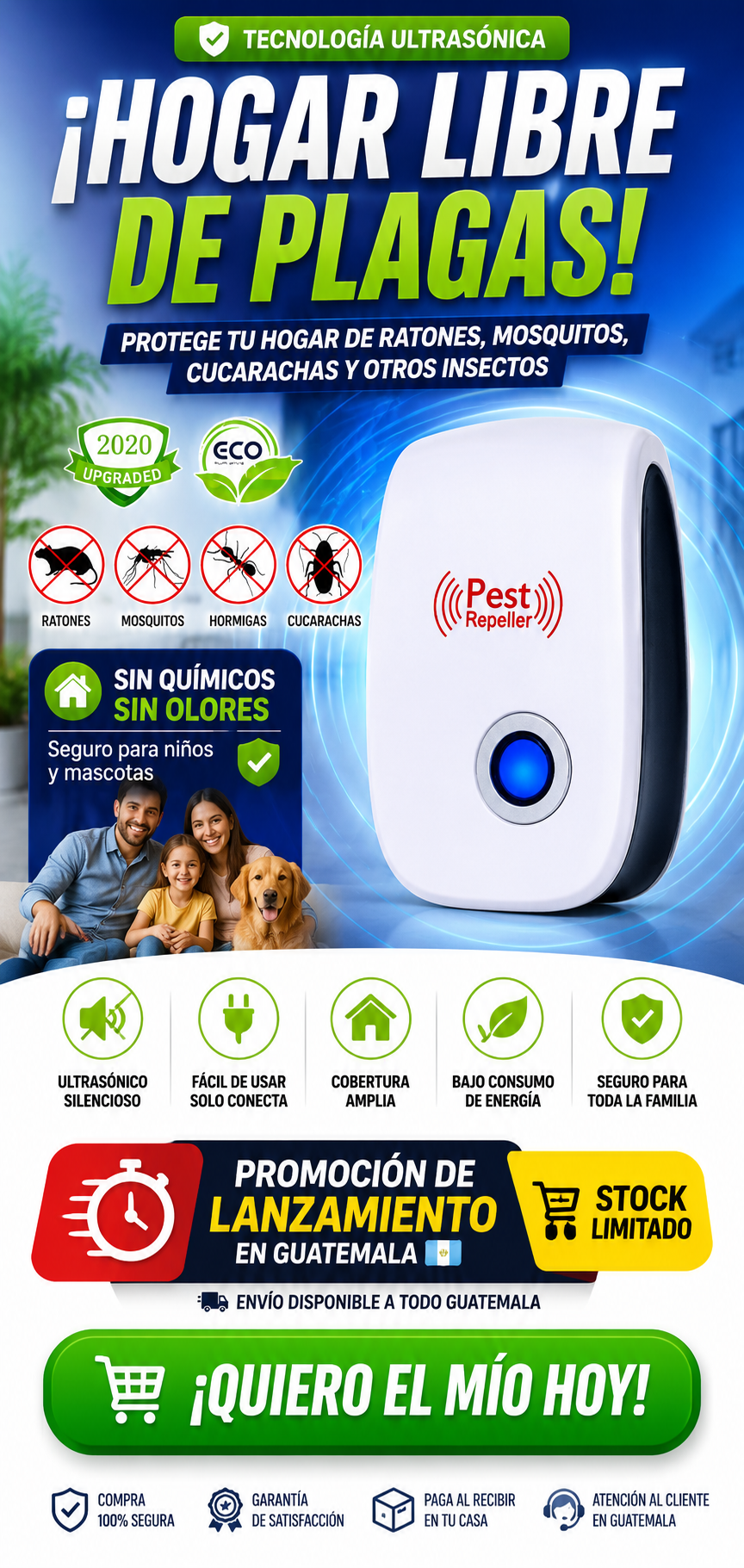 🏠 Repelente Ultrasónico ¡HOGAR LIBRE DE PLAGAS!