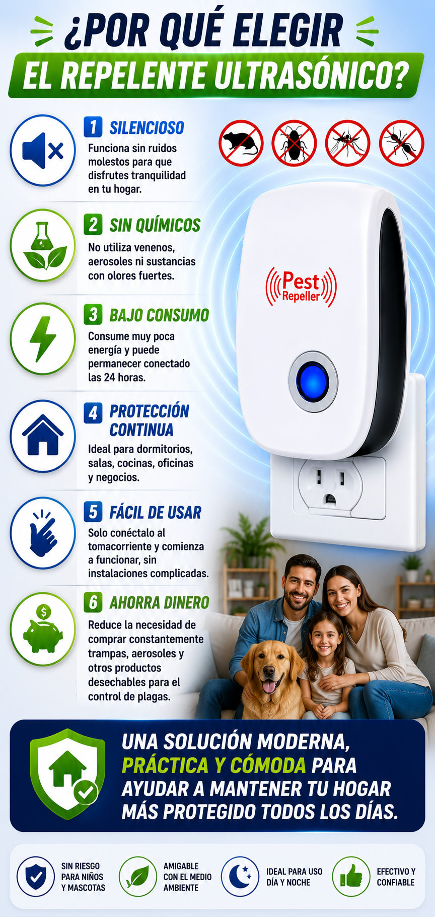 🏠 Repelente Ultrasónico ¡HOGAR LIBRE DE PLAGAS!