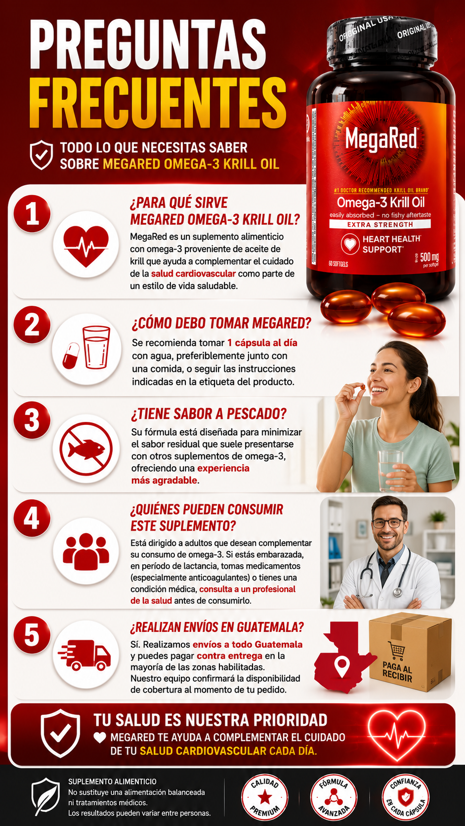 🔥 MegaRed Omega 3s®  – Impulsa tu testosterona y energía natural  1000 mg. 60 Caps.
